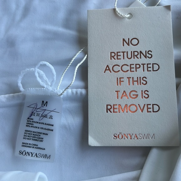 Designer Sonya Swim women’s size medium knotted front bow high waisted bikini - Picture 4 of 10